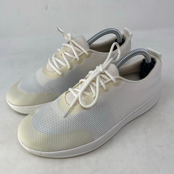 FitFlop White F-Sporty Uberknit Comfort Sneaker Stretchy Womens Size 6.5 - Picture 1 of 8